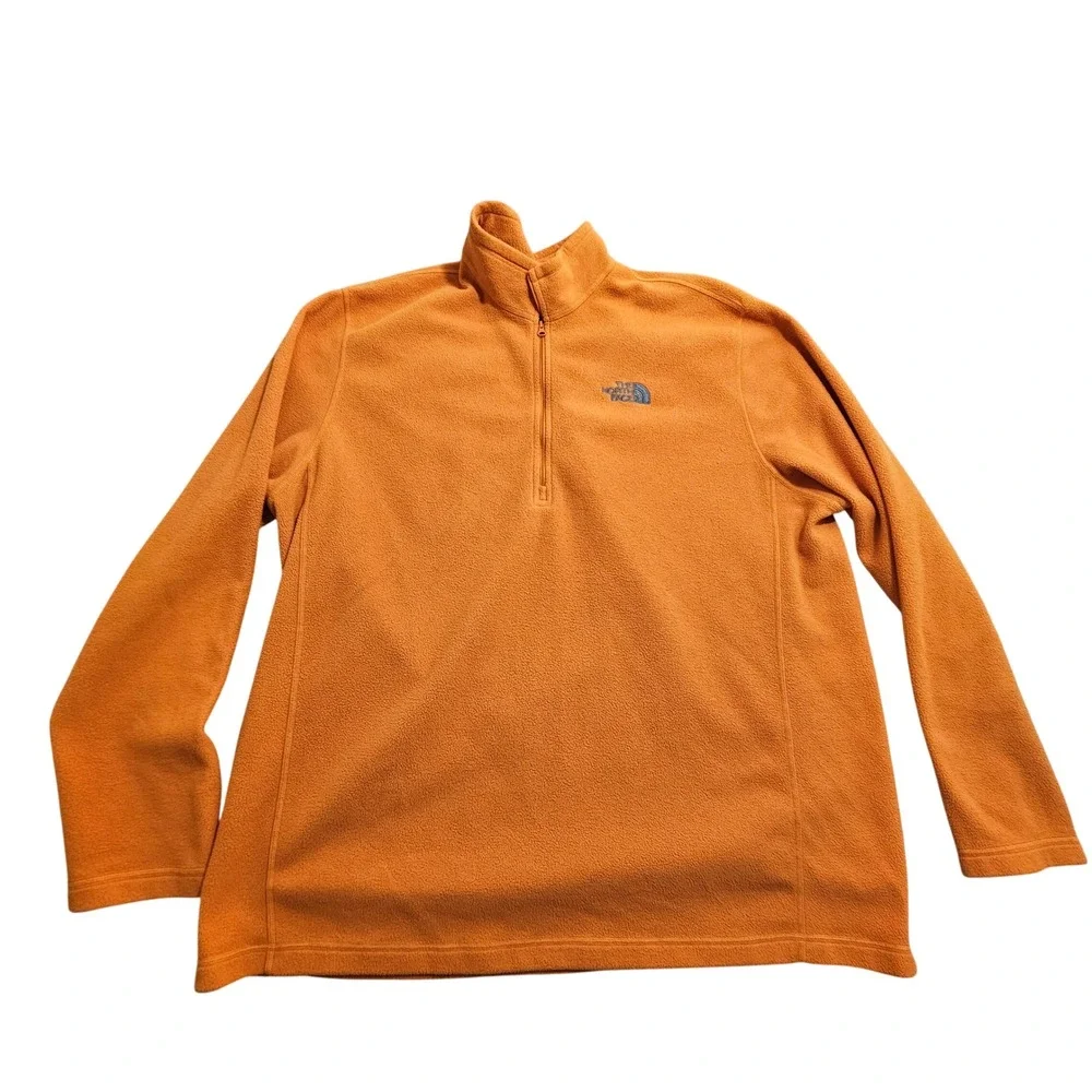 The North Face 1/4 Zip Fleece Pullover Mens XXL Orange TKA 100 NF00C744
